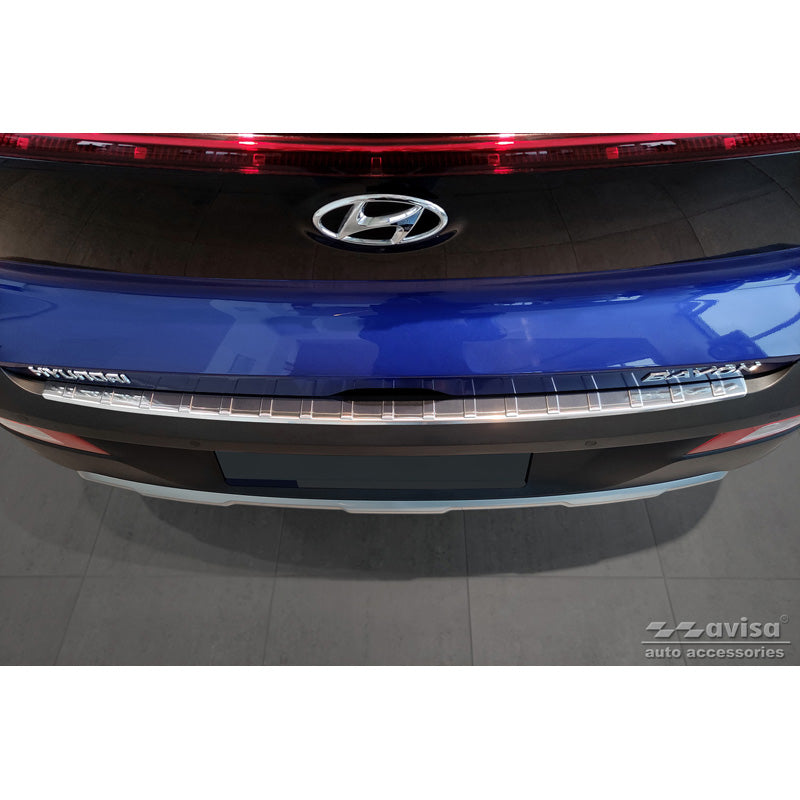 Avisa, Rear bumper protector, Stainless steel, fits Hyundai Bayon 2021- 'Ribs'