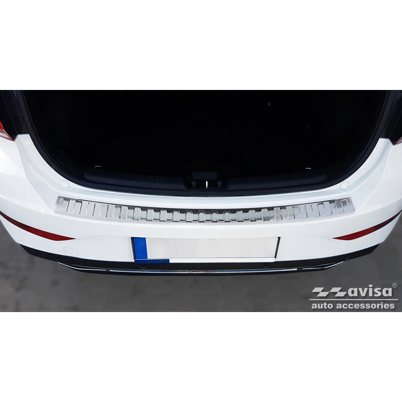 Avisa, Rear bumper protector, Stainless steel, fits Hyundai I30 HB 5-door FL 2020- 'Ribs'
