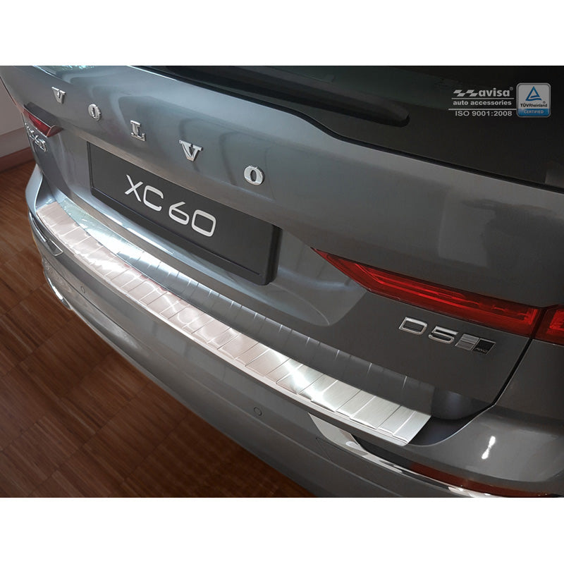 Avisa, Rear Bumper Protector, Stainless Steel, fits Volvo XC60 II 2017-2021 & FL 2021- incl. R-Design 'Ribs'