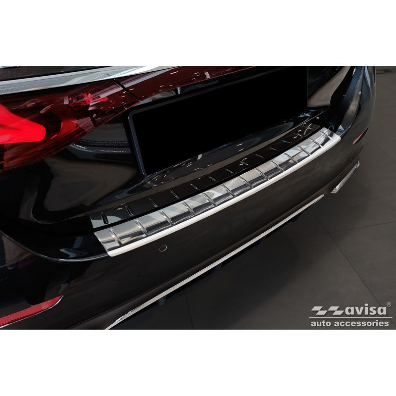 Avisa, Rear Bumper Protector, Stainless Steel, Fits Mercedes E-Class W214 Sedan 2023- 'Ribs'
