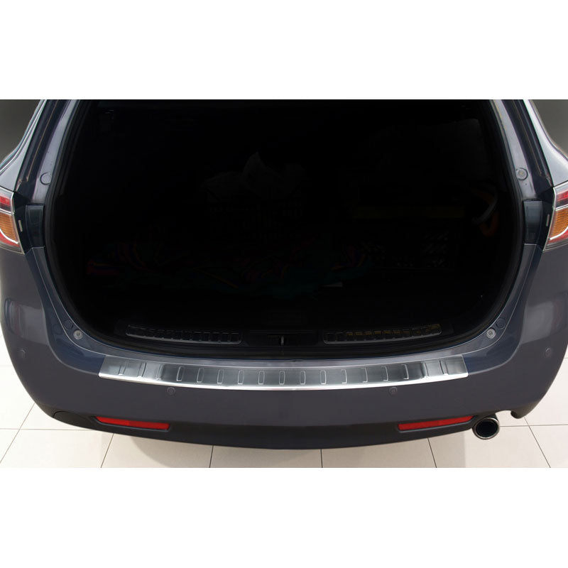 Avisa, Achterbumperbeschermer, Roestvrij staal, past op Mazda 6 combi 2008-2012 'Ribs'
