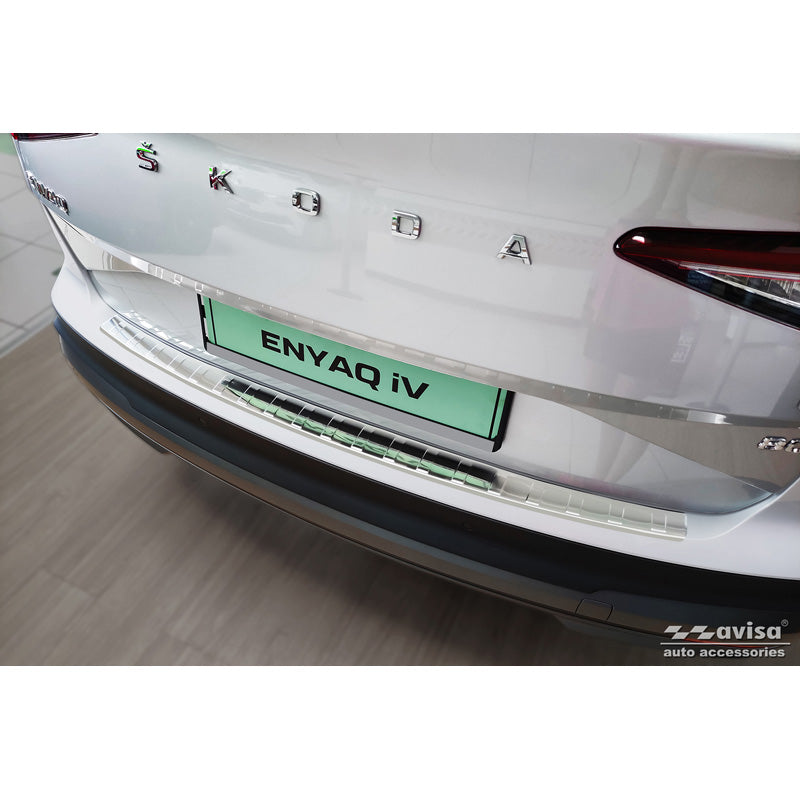 Avisa, Rear bumper protector, Stainless steel, fits Skoda Enyaq iV 2020- excl. Coupe 'Ribs'