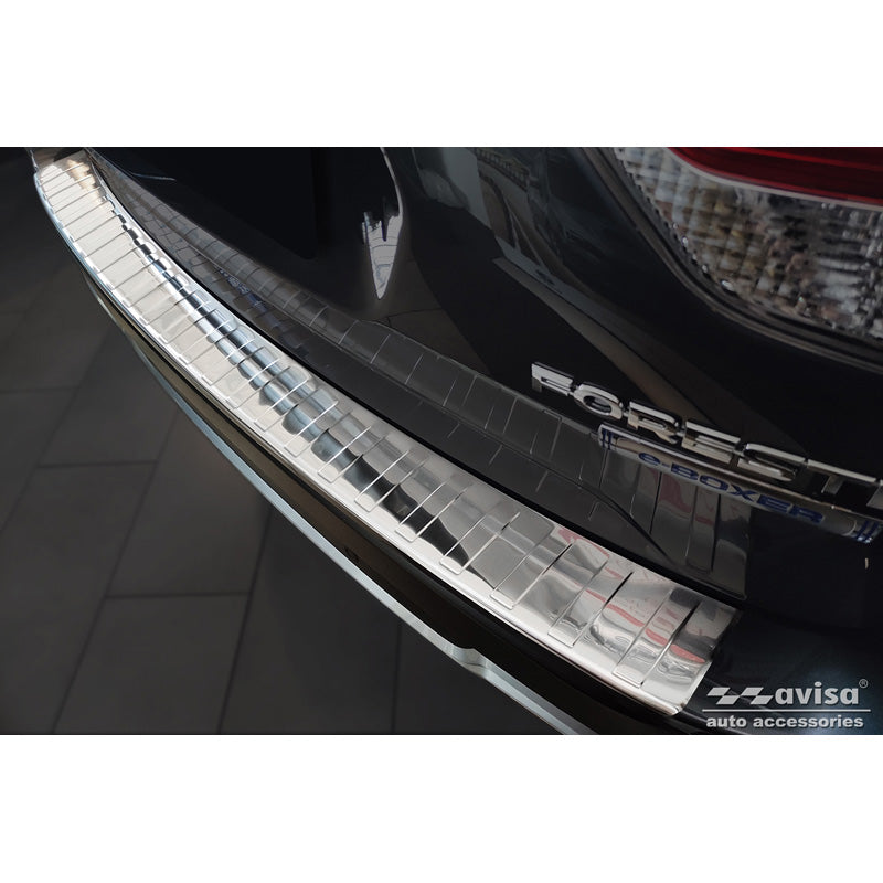Avisa, Rear bumper protector, Stainless steel, fits Subaru Forester (SK) 2018- 'Ribs'
