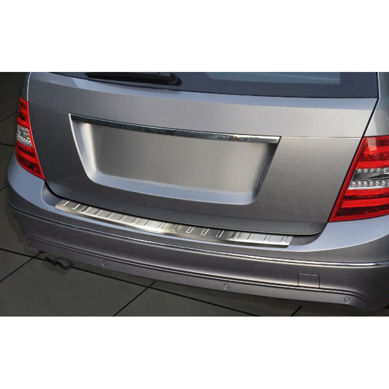 Avisa, Rear bumper protector, Stainless steel, fits Mercedes C-Class W204 Estate 2011-2014 'Ribs'