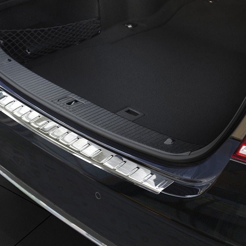 Avisa, Rear bumper protector, Stainless steel, fits Mercedes E-Class W212 Sedan 2013-2016 'Ribs'
