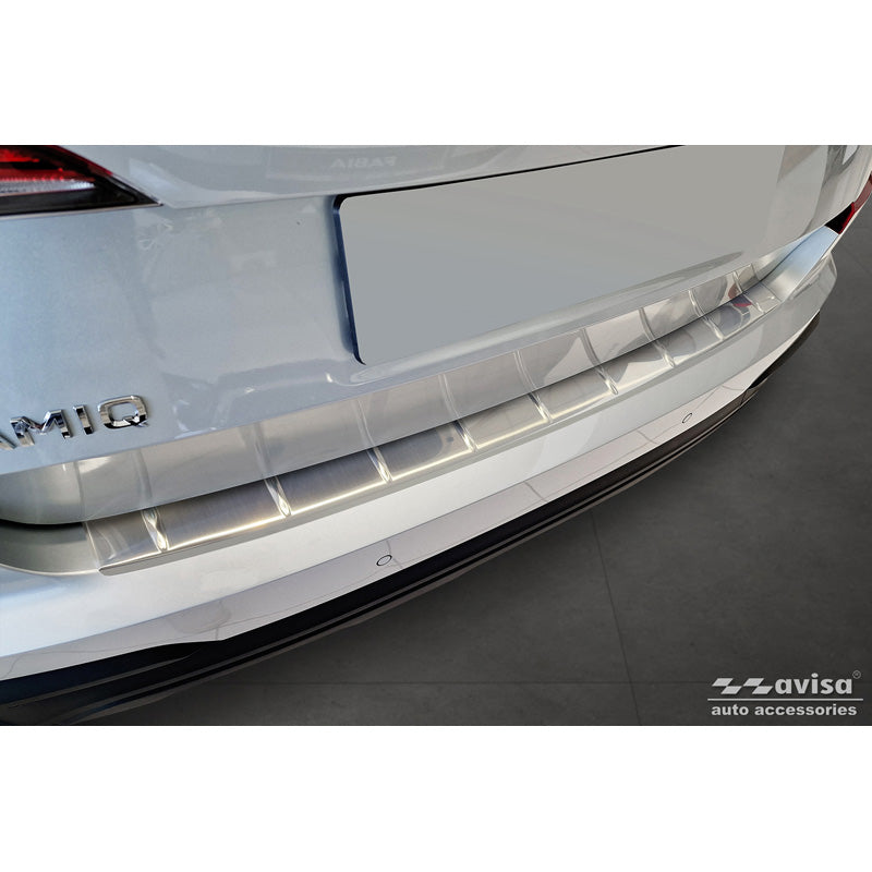 Avisa, achterbumperbeschermer, roestvrij staal, past op Skoda Kamiq Facelift 2024- 'Ribbels'