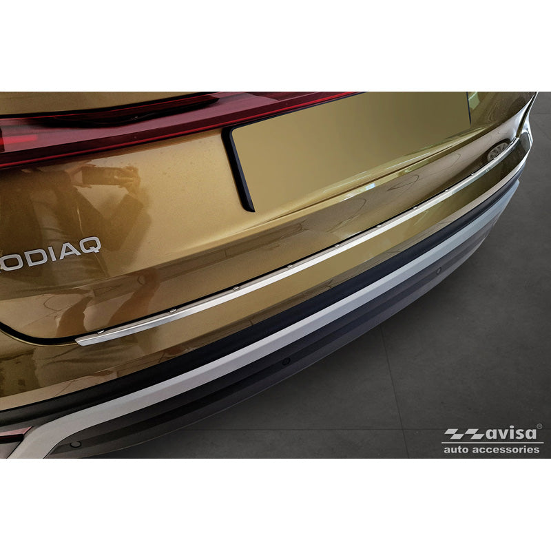 Avisa, Rear Bumper Protector, Stainless Steel, Fits Skoda Kodiaq II (PS7) 2024- 'Ribs'