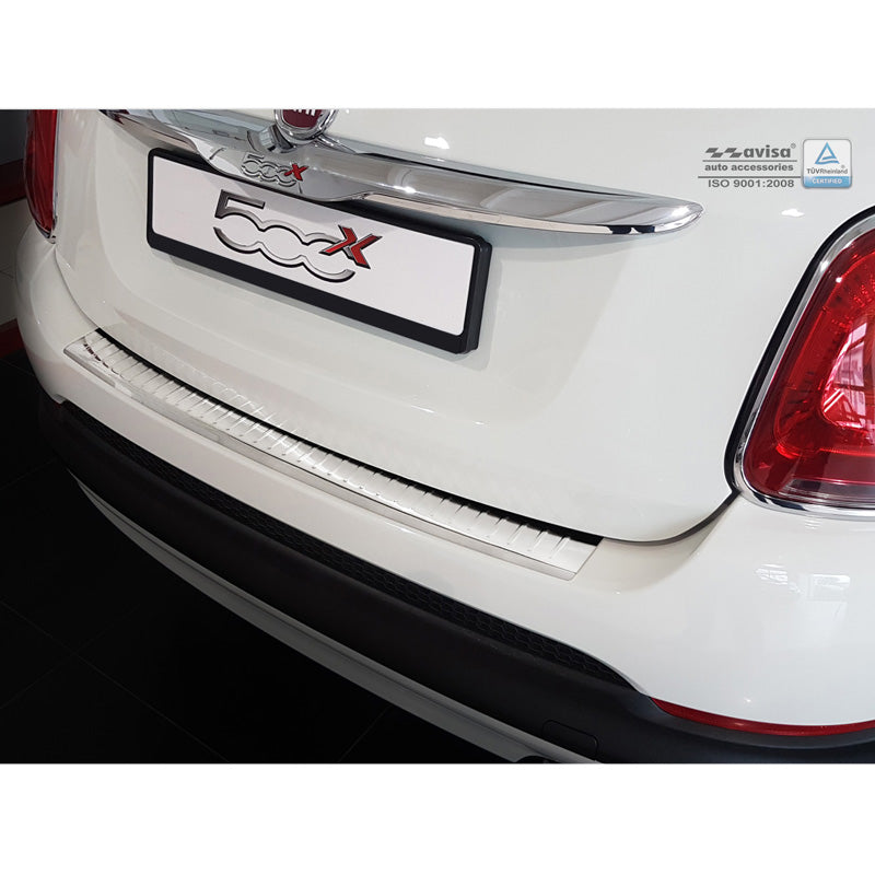 Avisa, achterbumperbeschermer, roestvrij staal, past op Fiat 500X 2015-2018 'Ribbels'