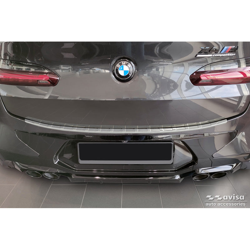 Avisa, achterbumperbeschermer, roestvrij staal, past op BMW X4 G02/F98 M Competition Facelift 2021- 'Ribs'
