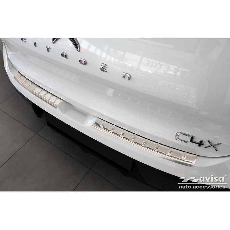 Avisa, protection de pare-chocs arrière, acier inoxydable, convient à Citroën C4 X 2023- 'Ribs' (2-dele)