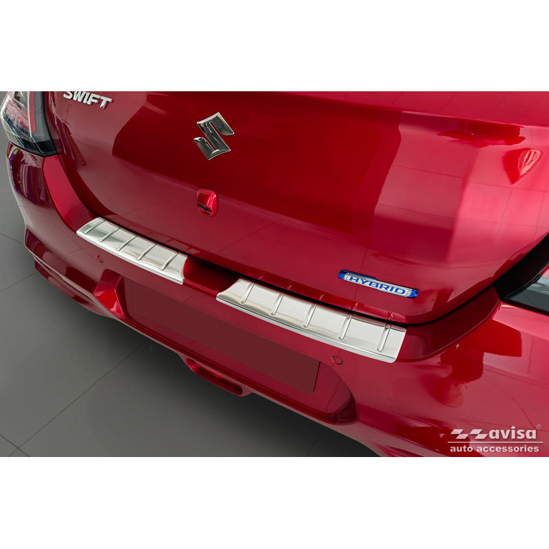Avisa, Rear bumper protector, Stainless steel, Fits Suzuki Swift VI 2024-, 'Ribs'