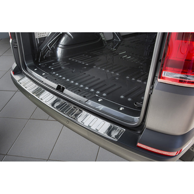 Avisa, Rear bumper protector, stainless steel, fits Volkswagen Transporter T6 2015-2019 & FL 2019-2020 & T6.1 2020-2022  (with rear hatch) 'Ribs'
