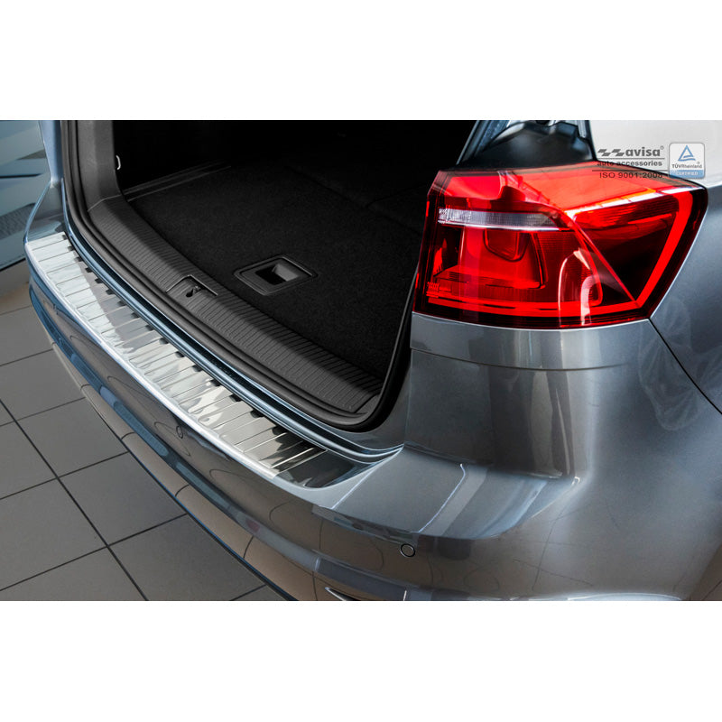 Avisa, Rear bumper protector, stainless steel, fits Volkswagen Golf VII Sportsvan 2014- ' Ribs '