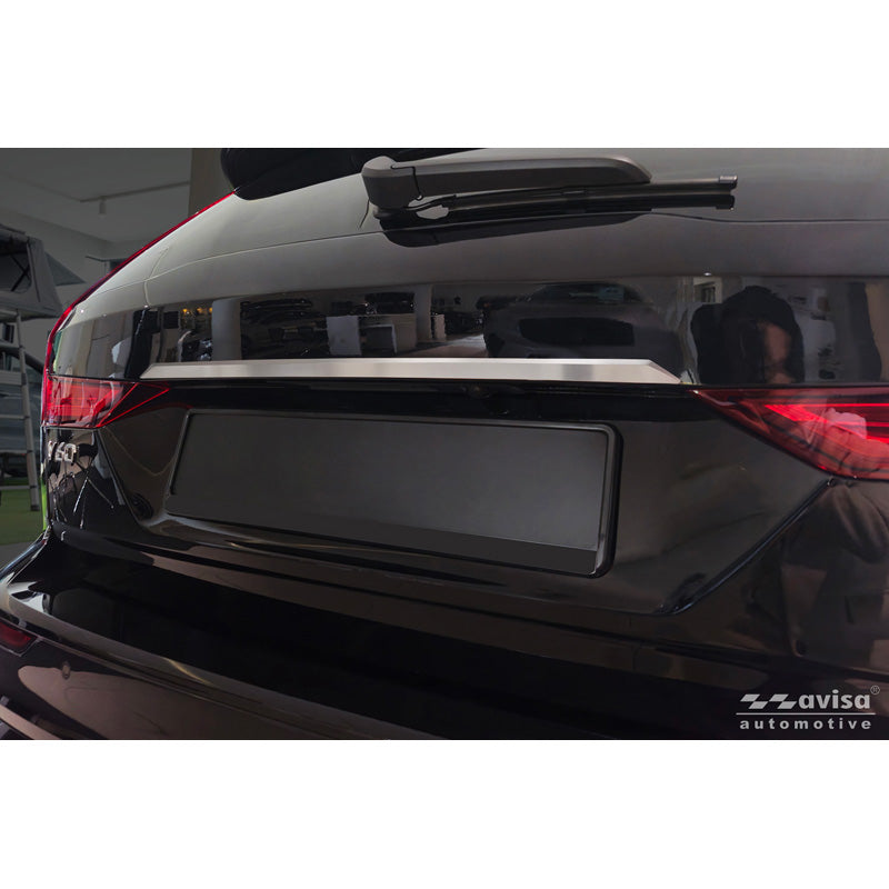 Avisa, tailgate trim, brushed stainless steel, fits Volvo V60 II (2018-)