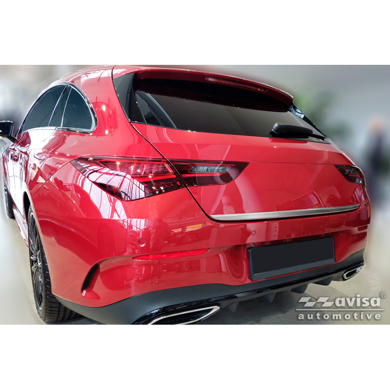 Avisa, Tailgate Trim, Brushed Stainless Steel, Fits Mercedes CLA Shooting Brake (X118) (2019-)