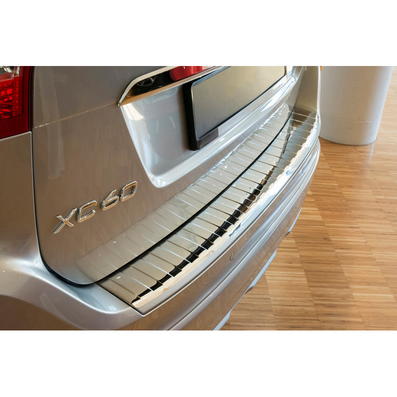 Avisa, Rear bumper protector, polished, stainless steel, fits Volvo XC60 2013-2016 'Ribs'
