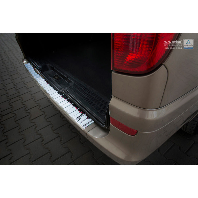 Avisa, protection de pare-chocs arrière, poli brillant, acier inoxydable, compatible avec Mercedes Vito / Viano 2003-2014 « Nervures »