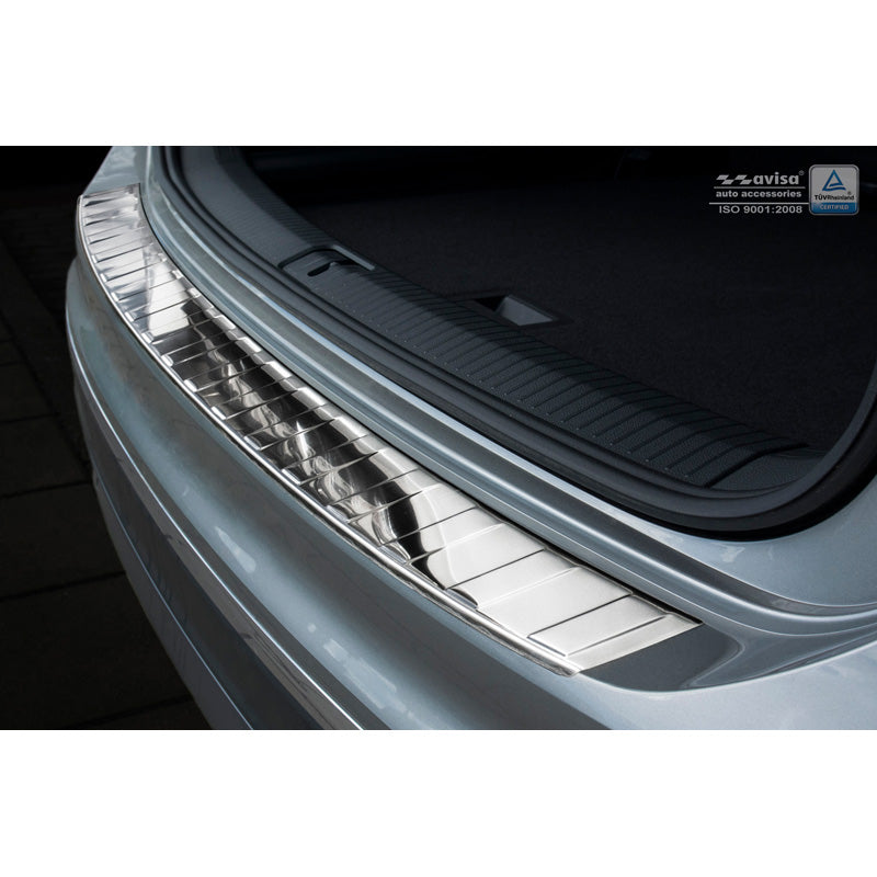 Avisa, Rear Bumper Protector, polished, Stainless Steel, Fits Volkswagen Tiguan II incl. Allspace & R-Line 2016-2020 & FL 2020-2024 'Ribs'