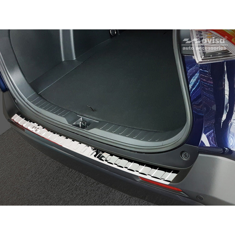 Avisa, protection de pare-chocs arrière, poli brillant, acier inoxydable, compatible avec Toyota RAV4 (5th Gen.) 2018- & Suzuki Across 2020- « Nervures »
