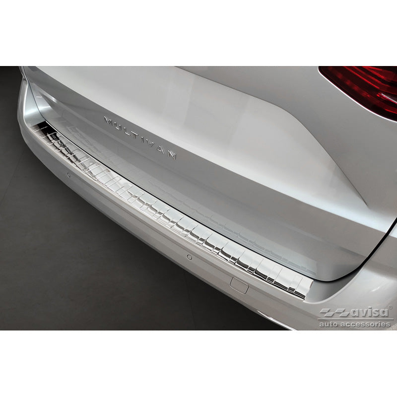 Avisa, Rear bumper protector, polished, stainless steel, fits Volkswagen Multivan T7 2021- 'Ribs'