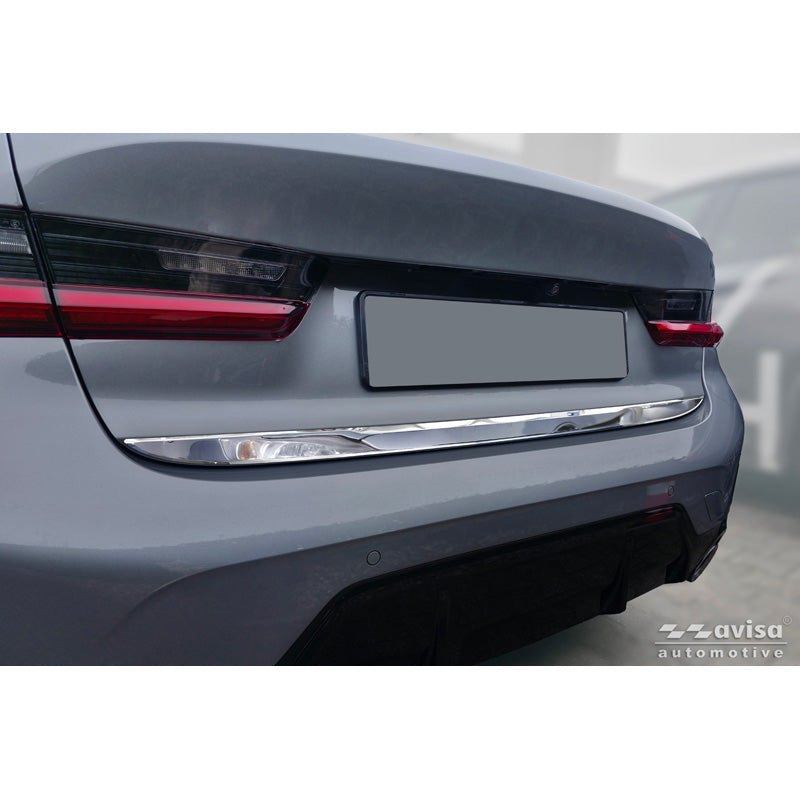 Avisa, baguette de hayon chromée, acier inoxydable, convient pour BMW 3-Serie (G20) M-Sport restylage (2018-2022), restylage (2022-2024) & restylage (2024-)