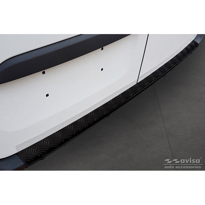 Avisa, Protecteur de pare-chocs arrière, noir mat, alu, convient à Mercedes Sprinter III 2018- 'Riffled plate'
