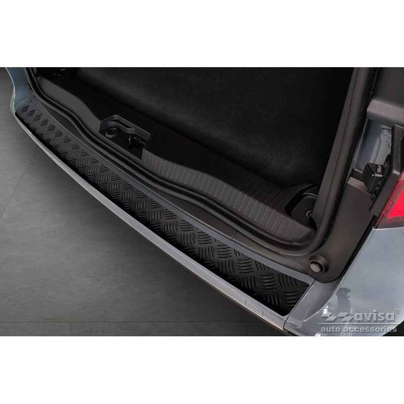 Avisa, Rear bumper protector, matte black, aluminum, fits Mercedes Citan (W420) Box/Tourer 2021- 'Riffled Plate'