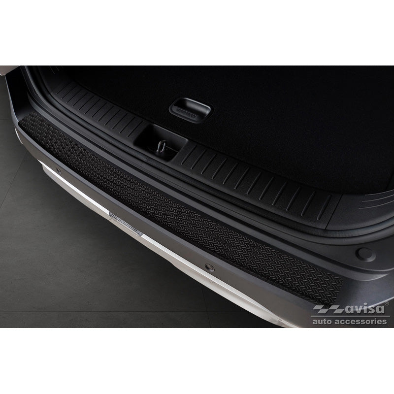 Avisa, Rear bumper protector, matte black, aluminum, fits Kia Sportage V 2021- 'Riffled Plate'