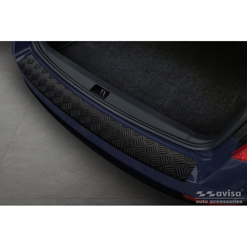 Avisa, Rear bumper protector, matte black, aluminum, fits Skoda Octavia III Kombi Facelift 2017-2020 'Riffled Plate'