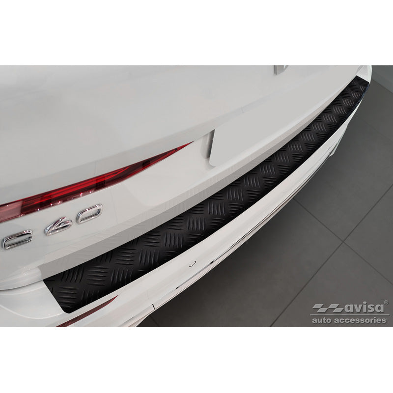 Avisa, Rear bumper protector, matte black, aluminum, fits Volvo XC60 II 2017-2021 & FL 2021- incl. R-Design 'Riffled Plate'