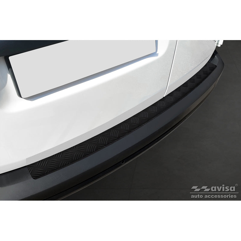 Avisa, Protection de pare-chocs arrière, noir mat, alu, compatible avec Volkswagen Caddy 2004-2015 & FL 2015- 'Plaque striée'