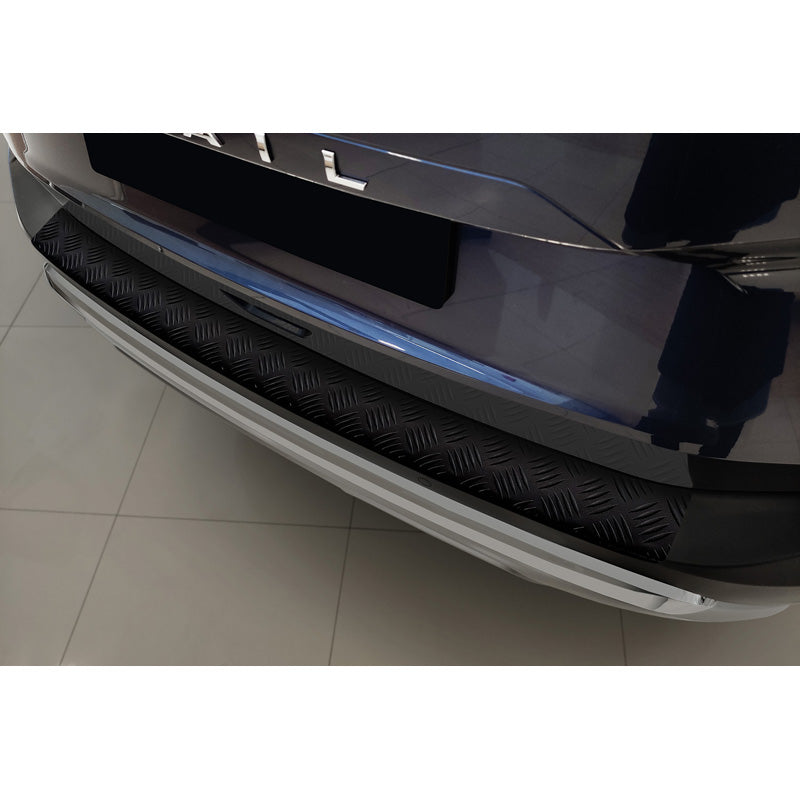 Avisa, Rear bumper protector, matte black, aluminum, fits Nissan X-Trail IV (T33) 2021- 'Riffled Plate'