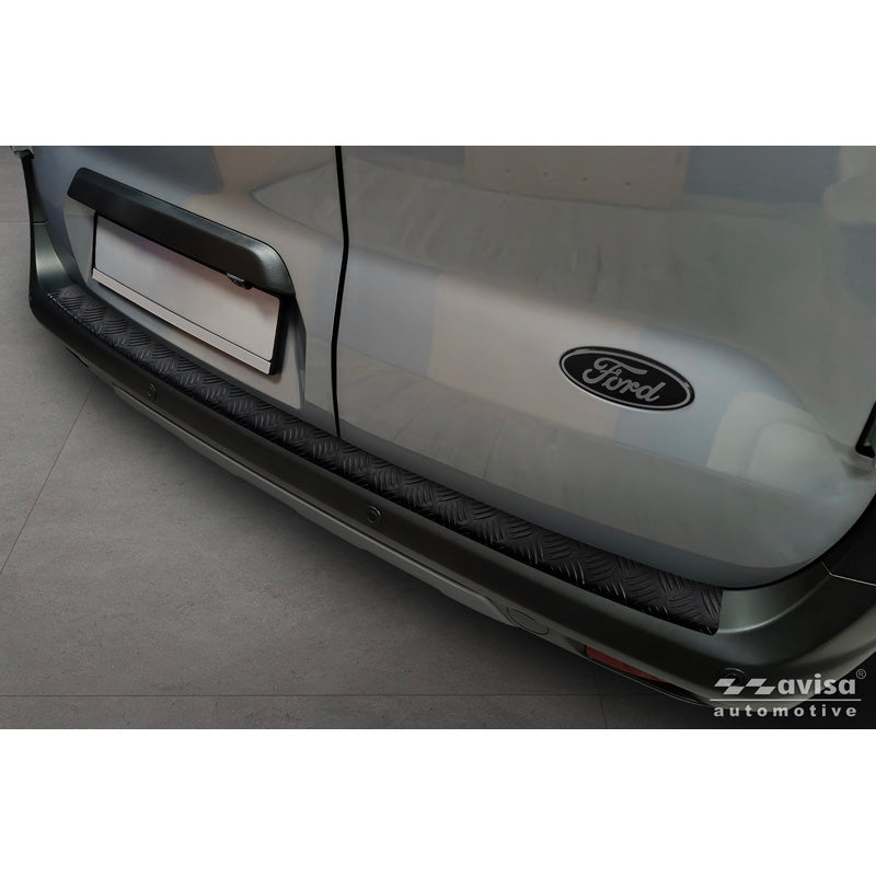 Avisa, Rear Bumper Protector, Stainless Steel, Matte Black, Fits Ford Transit Courier II / Tourneo Courier II 2023-, 'Ribbed'
