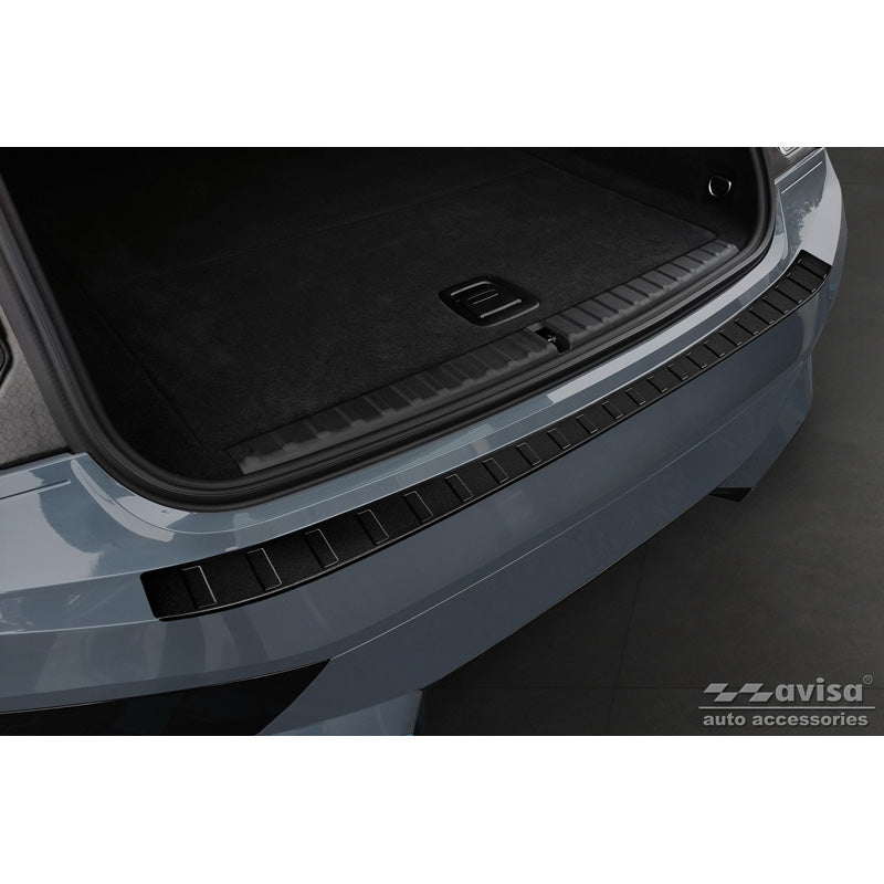 Avisa, Rear bumper protector, Matte Black, Stainless steel, fits BMW iX (I20) 2021- 'Ribs'