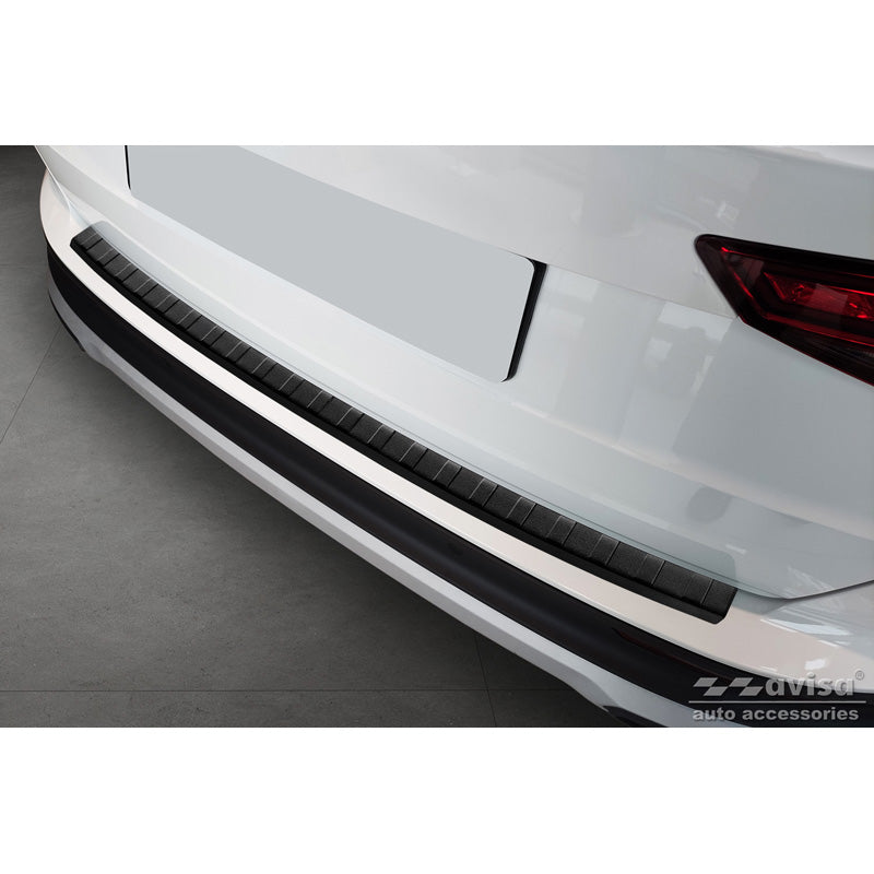Avisa, Rear Bumper Protector, Matte Black, Stainless Steel, Fits Seat Ateca 2016-2020 & FL 2020- 'Ribs'
