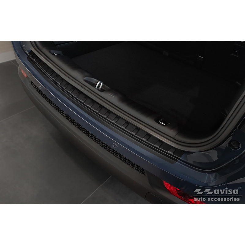Avisa, Rear bumper protector, Matte Black, Stainless steel, fits Jeep Compass 2017- 'Ribs'