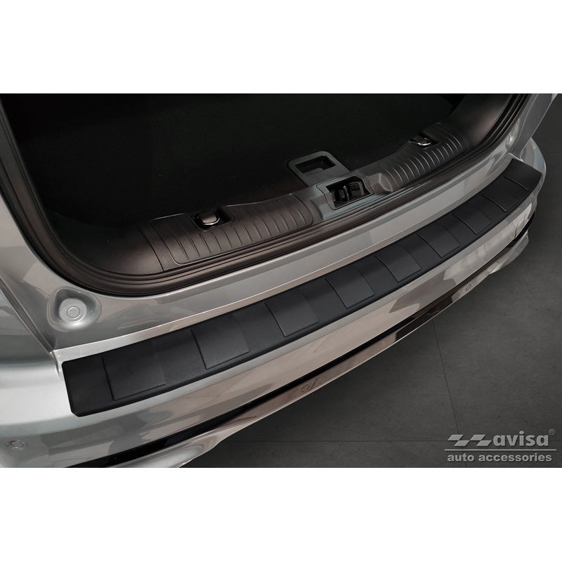Avisa, Rear bumper protector, Matte Black, Stainless steel, fits Ford Kuga III ST-Line/Vignale/Hybrid ST-Line 2019-2024 & FL 2024- 'Ribs'