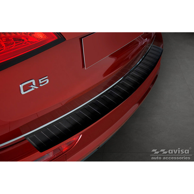 Avisa, Rear Bumper Protector, Matte Black, Stainless Steel, Fits Audi Q5 2008-2012 & 2012- 'Ribs'