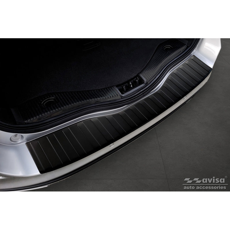 Avisa, Rear Bumper Protector, Matte Black, Stainless Steel, Fits Ford Mondeo V Wagon 2014- 'Ribs'