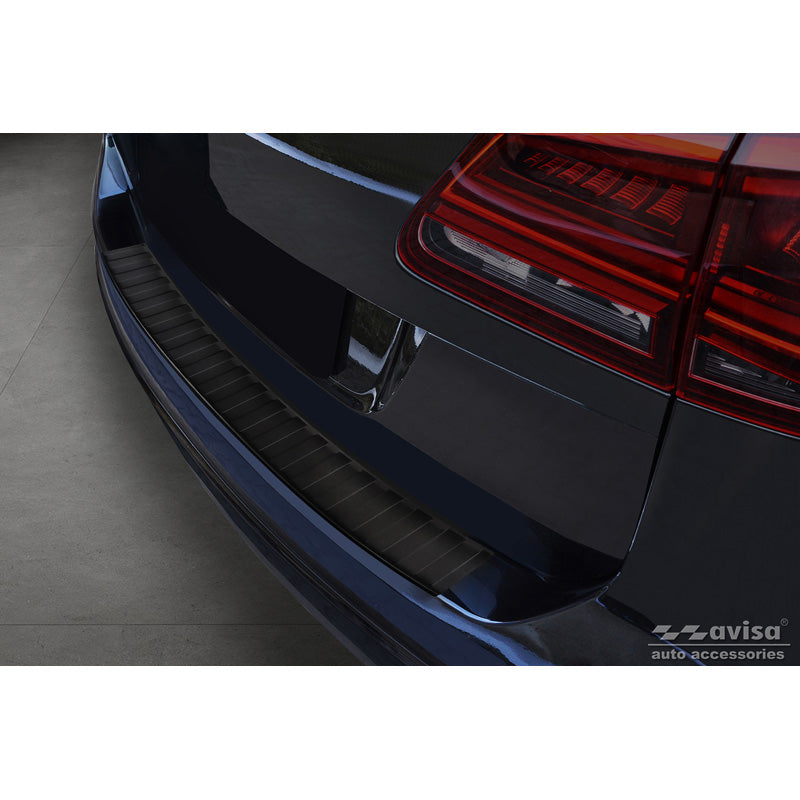 Avisa, Rear Bumper Protector, Matte Black, Stainless Steel, Fits Seat Alhambra & Volkswagen Sharan II 2010- 'Ribs'