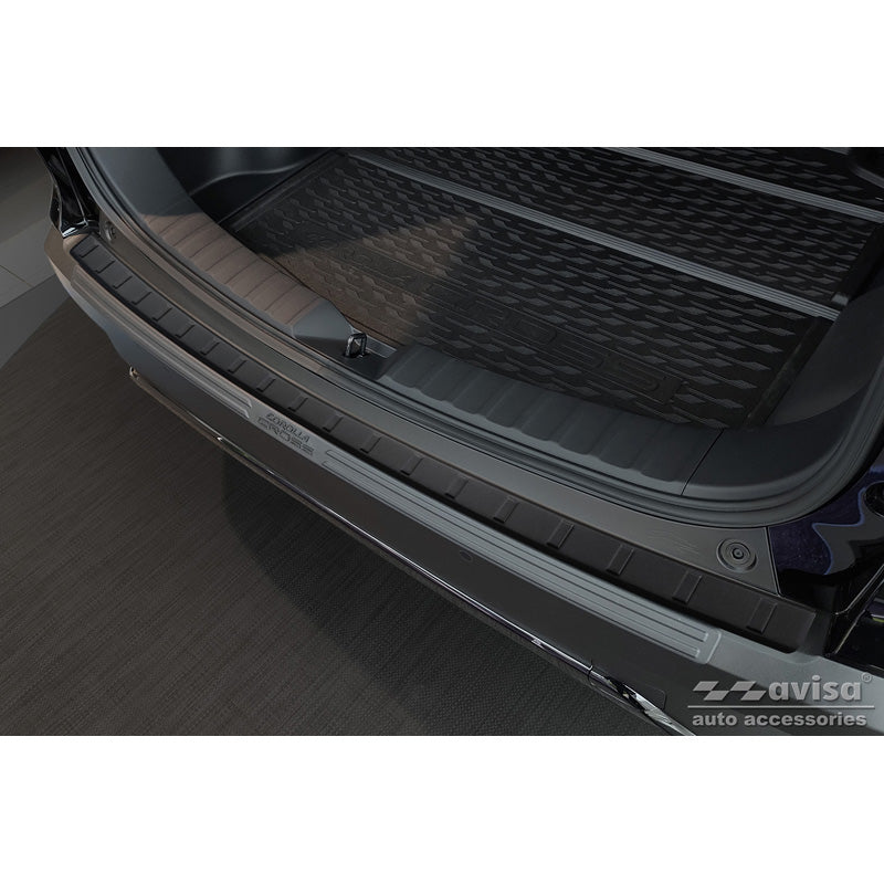 Avisa, Rear Bumper Protector, Matte Black, Stainless Steel, Fits Toyota Corolla Cross 2022- 'Ribs'