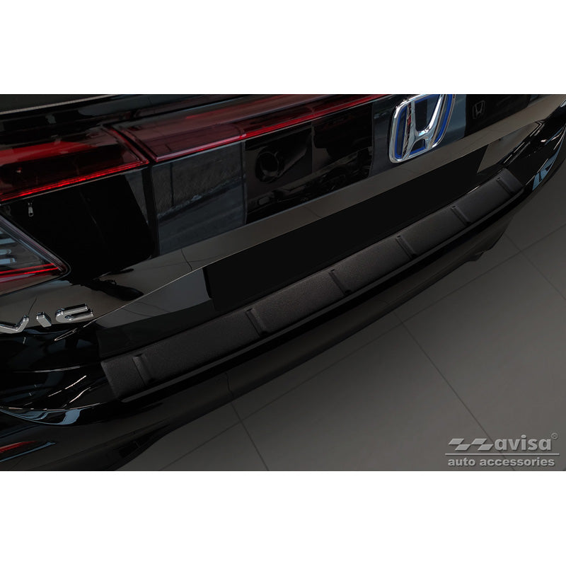 Avisa, Rear Bumper Protector, Matte Black, Stainless Steel, Fits Honda Civic XI HB 2022- 'Ribs'