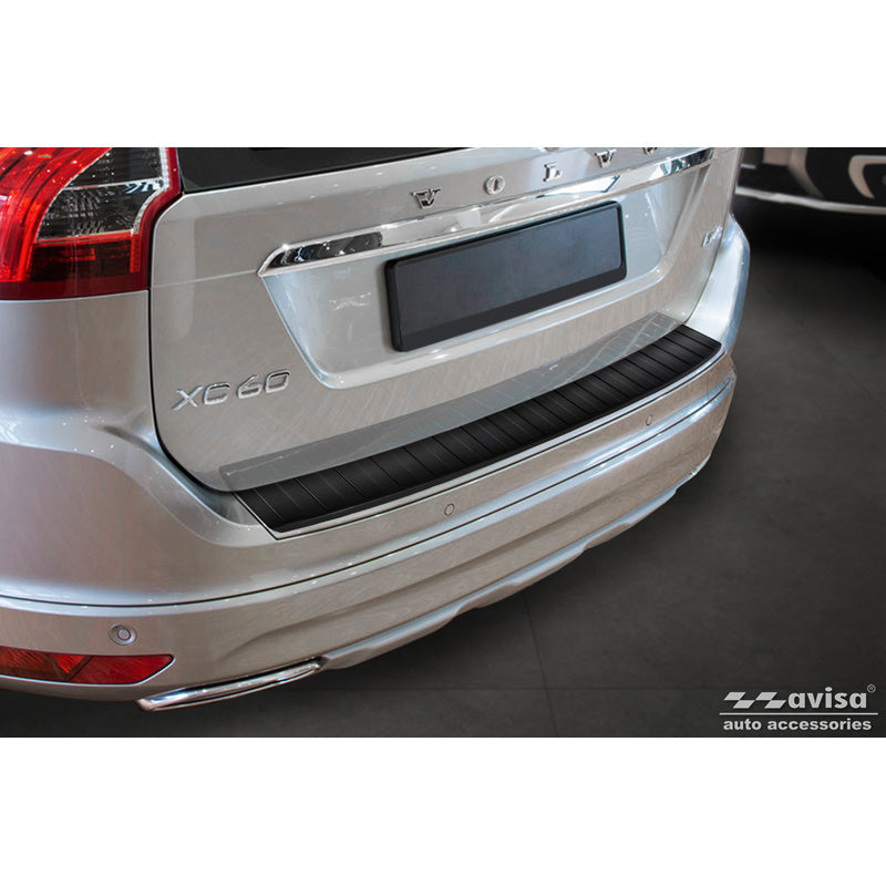 Avisa, Rear Bumper Protector, Matte Black, Stainless Steel, Fits Volvo XC60 Facelift 2013-2017 'Ribs'