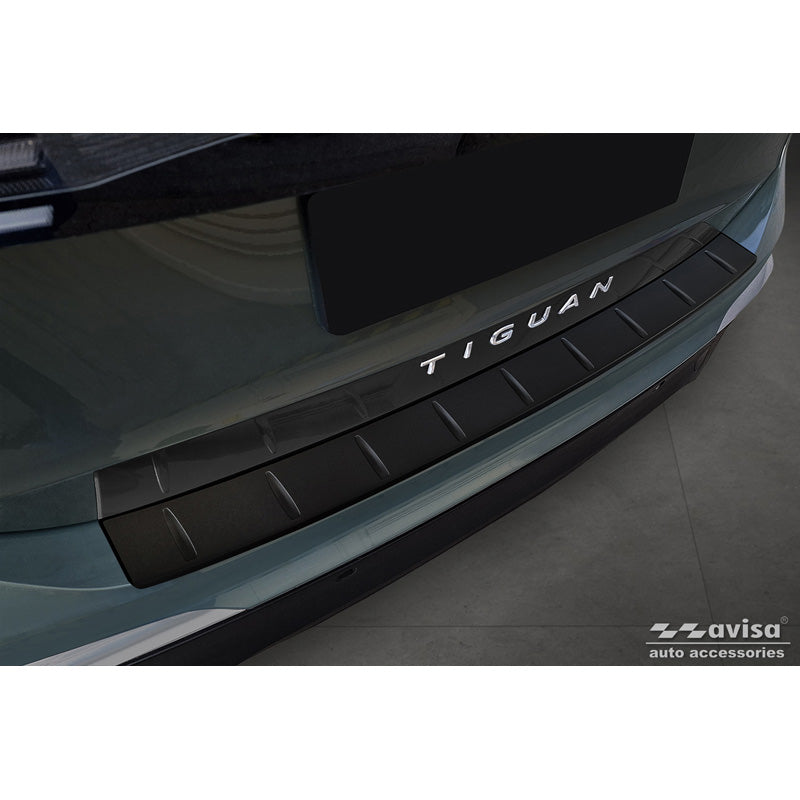 Avisa, Rear Bumper Protector, Matte Black, Stainless Steel, Fits Volkswagen Tiguan (CT1) 2024- 'Ribs'