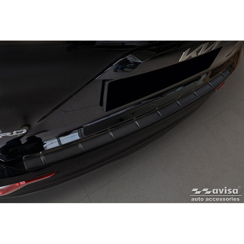 Avisa, Rear Bumper Protector, Matte Black, Stainless Steel, Fits Kia Niro II Hybrid & Niro II EV (SG2) 2022- 'Ribs'