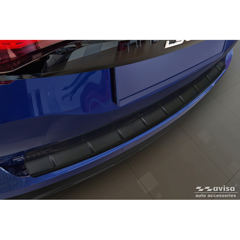Avisa, Rear Bumper Protector, Matte Black Stainless Steel, Fits BAIC Beijing 3 (X35) 2023, 'Ribs'