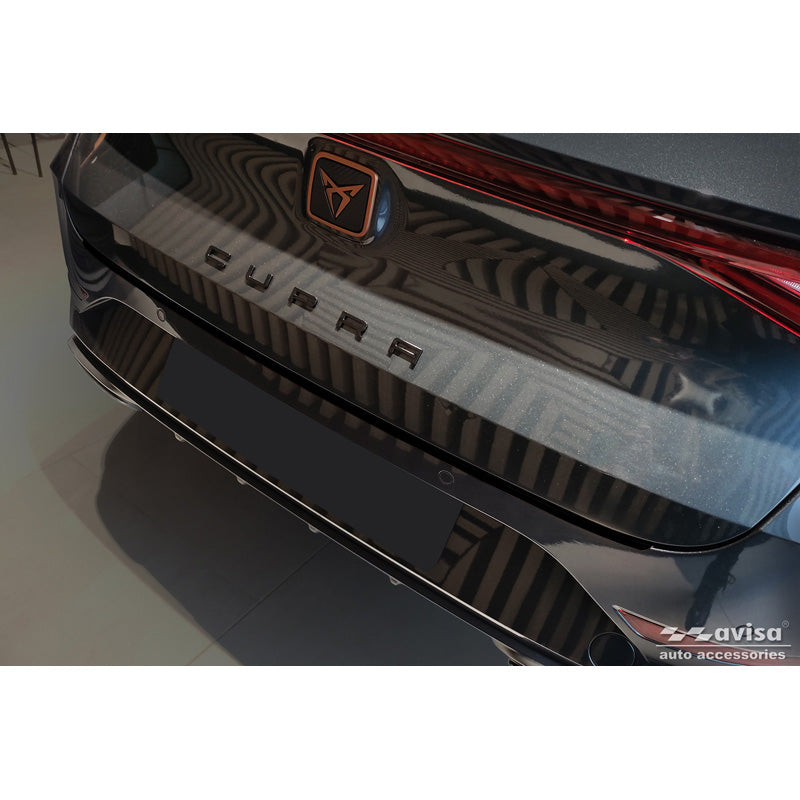 Avisa, Rear bumper protector, Matte Black, Stainless steel, fits Seat Leon Sportstourer incl. FR / Cupra Leon Sportstourer 2020-2024 & Facelift 2024- 'Ribs'