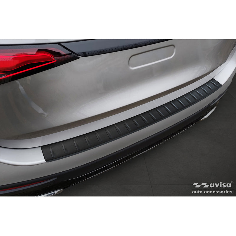 Avisa, protection de pare-chocs arrière, acier inoxydable, noir mat, Fits pour Mercedes GLC II (X254) 2022-, « Ribs »