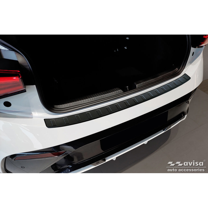 Avisa, protection de pare-chocs arrière, acier inoxydable, noir mat, Fits pour Cupra Born 2021-, « Ribs »