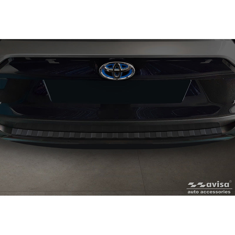 Avisa, protection de pare-chocs arrière, acier inoxydable noir mat, Fits pour Toyota RAV4 (5e gén.) 2018- & Suzuki Across 2020-, « Ribs »